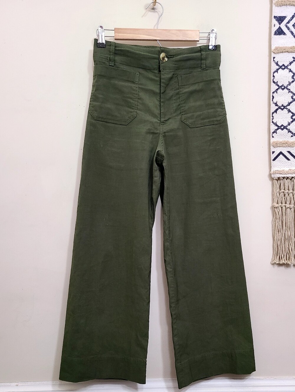 Anthropologie Maeve The Colette Ponte Crop Wide-Leg Pants Size 25 - Picture 2 of 3